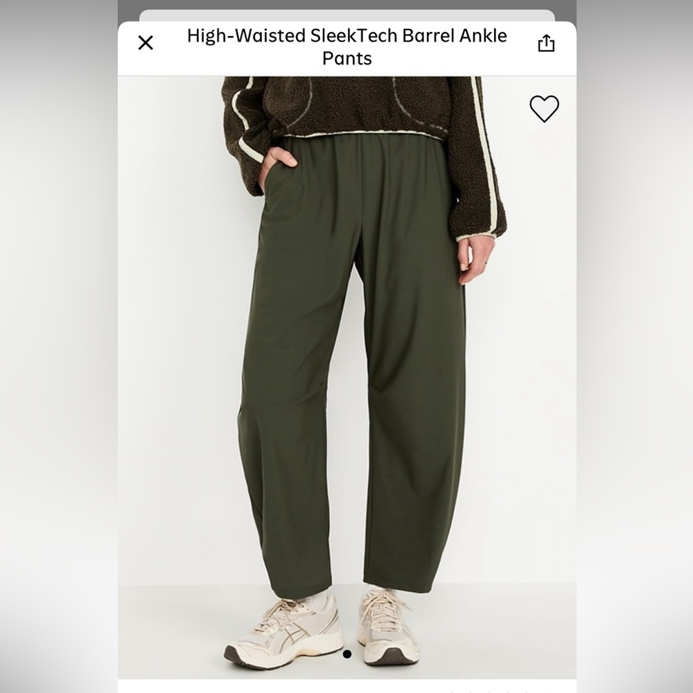 High waisted sleek tech barrel ankle pants SIZE L TALL
